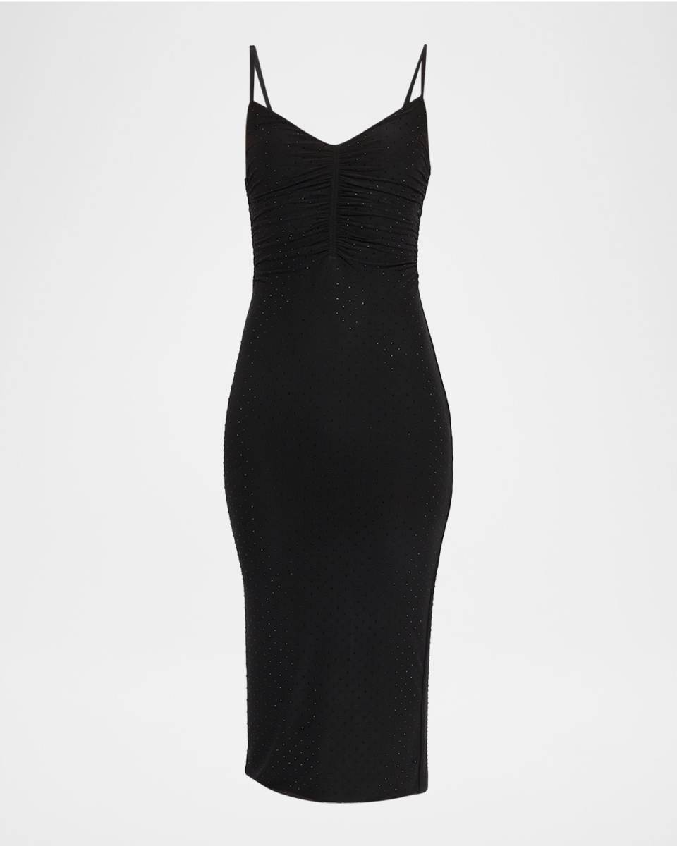 Narissa Embellished Shirred Midi Dress